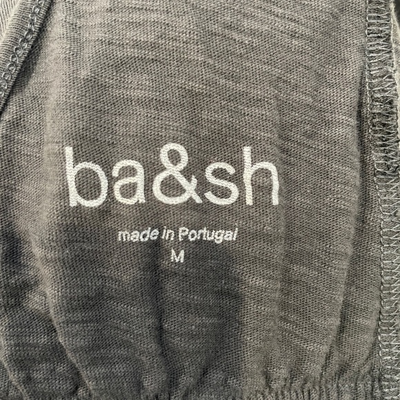 Ba&sh Voyce Midi Dress Carbon Gray Low Back Ruffles Elastic Waist - Picture 8 of 10